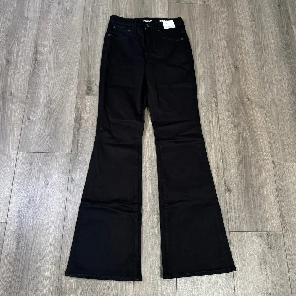 J.Crew 2003 Bootcut Jeans WMNS 25 Black High Rise Super Stretch Zip Fly 5-Pocket